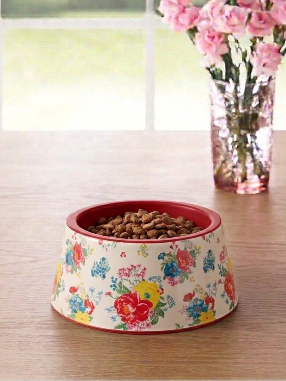 2022 🌺 New Pioneer Woman Fancy Flower's Flourish Pet Feeder Bowl, Qty 1